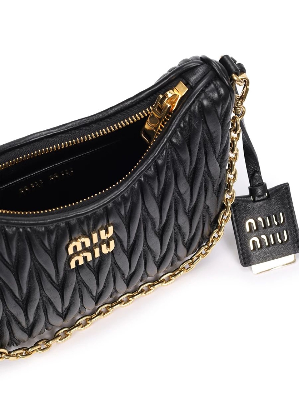 Стеганая сумка на плечо из кожи Miu miu